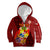 Personalized Tonga Kid Hoodie Coat Of Arms Tongatapu With Ngatu Pattern LT05 Zip Hoodie Red - Polynesian Pride