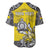 Personalised Happy Niue Constitution Day Baseball Jersey Niuean Crab Hiapo Pattern Yellow Version