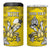 Personalised Happy Niue Constitution Day 4 in 1 Can Cooler Tumbler Niuean Crab Hiapo Pattern Yellow Version