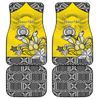 Happy Niue Constitution Day Car Mats Niuean Crab Hiapo Pattern Yellow Version