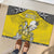Happy Niue Constitution Day Rubber Doormat Niuean Crab Hiapo Pattern Yellow Version