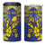 Personalised Niue The Rock 4 in 1 Can Cooler Tumbler Niuean Crab Hiapo Pattern Blue Version