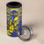 Personalised Niue The Rock 4 in 1 Can Cooler Tumbler Niuean Crab Hiapo Pattern Blue Version