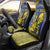 Niue The Rock Car Seat Cover Niuean Crab Hiapo Pattern Blue Version