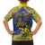 Personalised Niue The Rock Family Matching Tank Maxi Dress and Hawaiian Shirt Niuean Crab Hiapo Pattern Blue Version