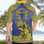 Personalised Niue The Rock Hawaiian Shirt Niuean Crab Hiapo Pattern Blue Version