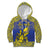 Personalised Niue The Rock Kid Hoodie Niuean Crab Hiapo Pattern Blue Version