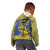 Personalised Niue The Rock Kid Hoodie Niuean Crab Hiapo Pattern Blue Version