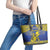 Niue The Rock Leather Tote Bag Niuean Crab Hiapo Pattern Blue Version