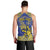 Personalised Niue The Rock Men Tank Top Niuean Crab Hiapo Pattern Blue Version