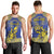 Personalised Niue The Rock Men Tank Top Niuean Crab Hiapo Pattern Blue Version