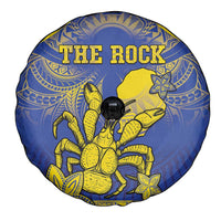 Niue The Rock Spare Tire Cover Niuean Crab Hiapo Pattern Blue Version