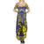 Personalised Niue The Rock Summer Maxi Dress Niuean Crab Hiapo Pattern Blue Version