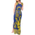 Personalised Niue The Rock Tank Maxi Dress Niuean Crab Hiapo Pattern Blue Version