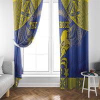 Niue The Rock Window Curtain Niuean Crab Hiapo Pattern Blue Version