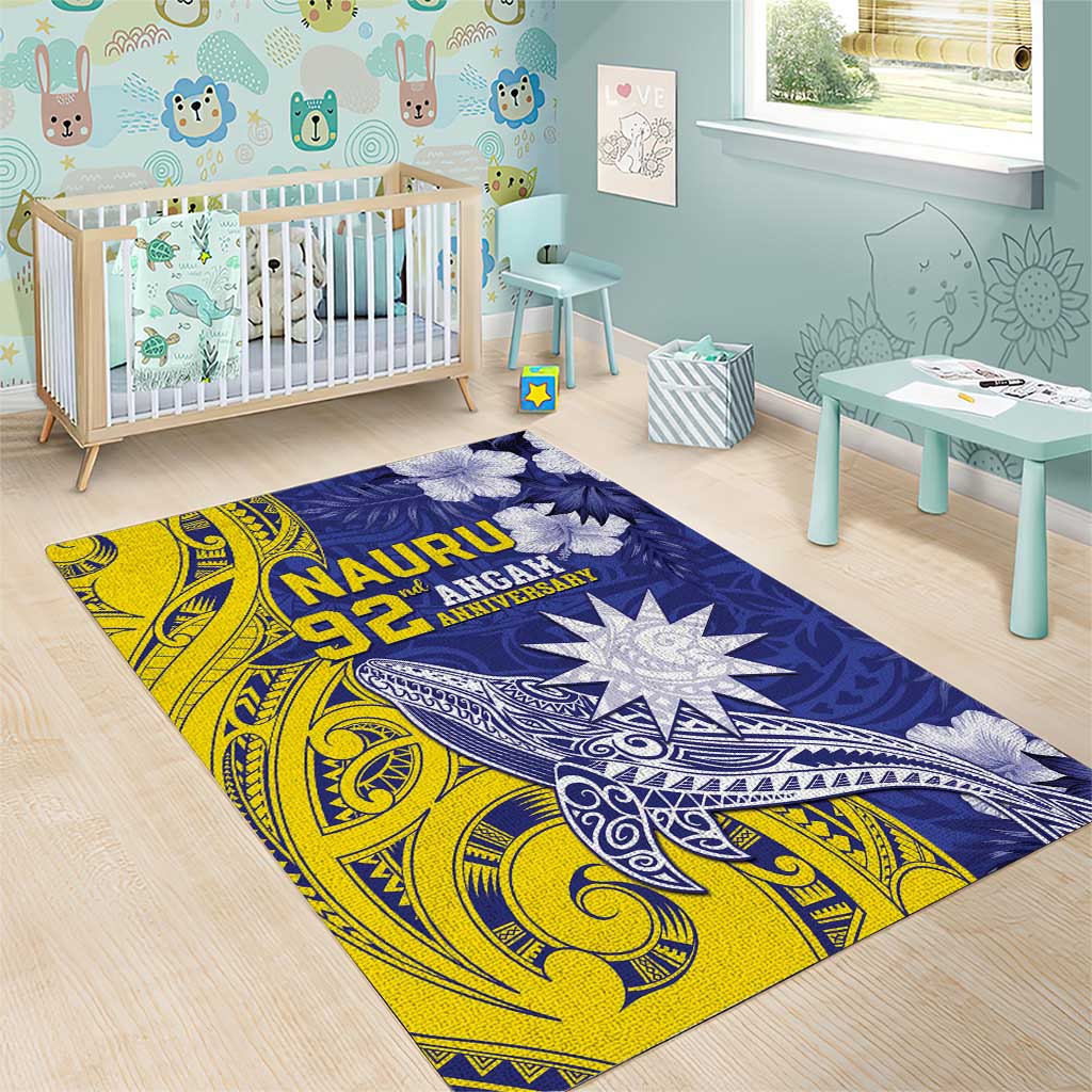 Nauru 92nd Anniversary Of Angam Area Rug Polynesian Whale Pattern