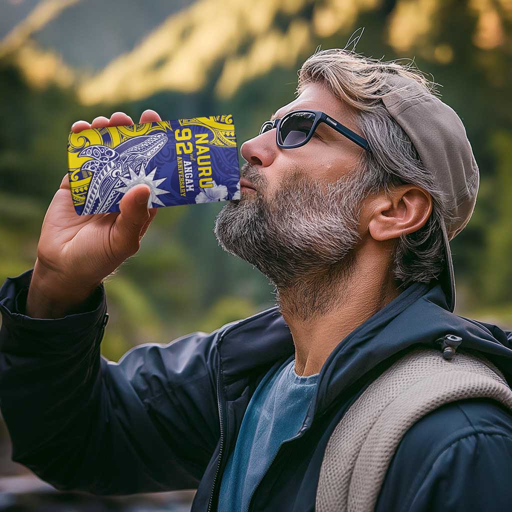 Personalised Nauru 92nd Anniversary Of Angam 4 in 1 Can Cooler Tumbler Polynesian Whale Pattern