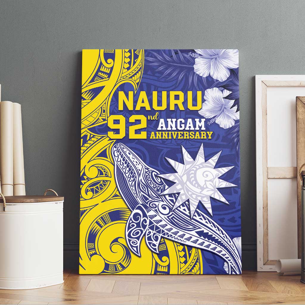 Nauru 92nd Anniversary Of Angam Canvas Wall Art Polynesian Whale Pattern