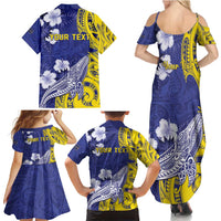 Personalised Nauru 92nd Anniversary Of Angam Family Matching Summer Maxi Dress and Hawaiian Shirt Polynesian Whale Pattern