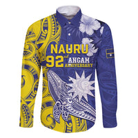 Personalised Nauru 92nd Anniversary Of Angam Family Matching Tank Maxi Dress and Hawaiian Shirt Polynesian Whale Pattern