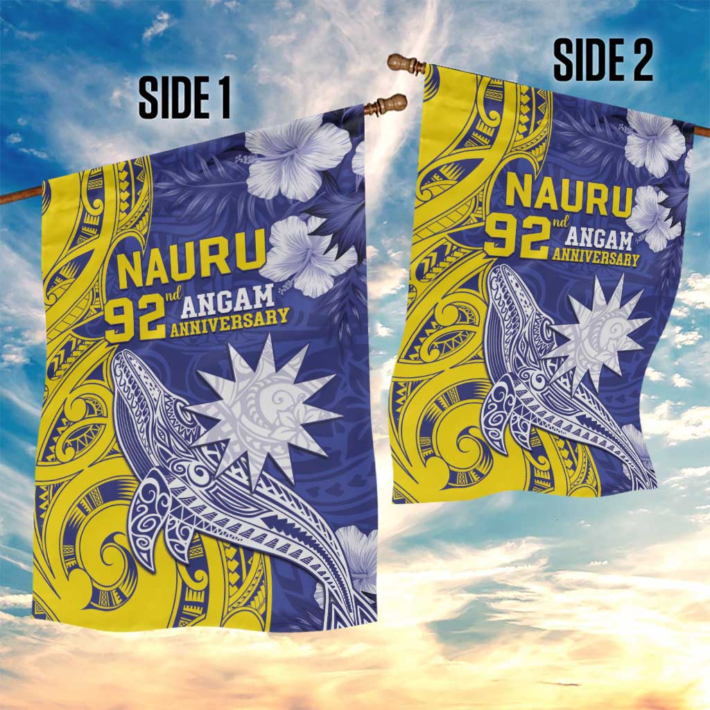 Nauru 92nd Anniversary Of Angam Garden Flag Polynesian Whale Pattern