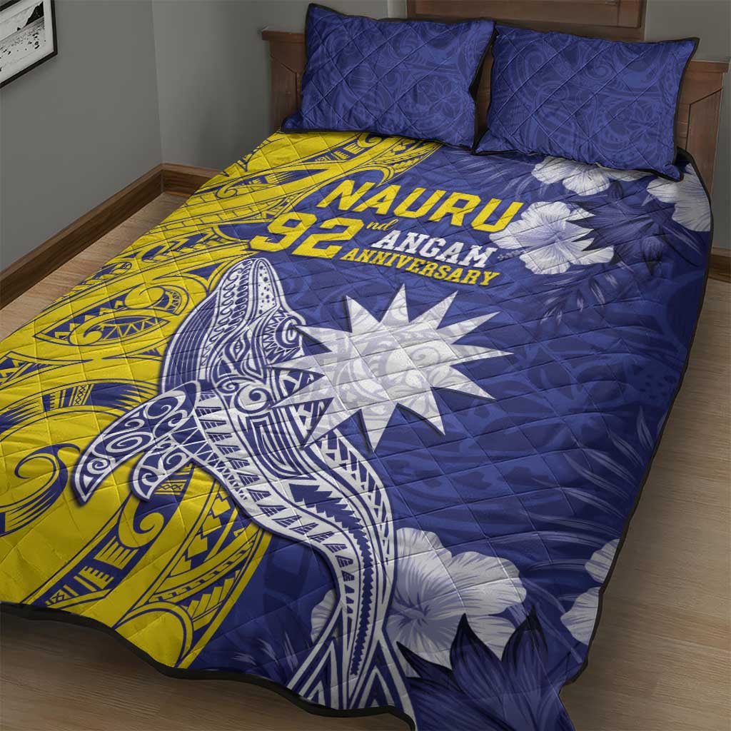 Nauru 92nd Anniversary Of Angam Quilt Bed Set Polynesian Whale Pattern
