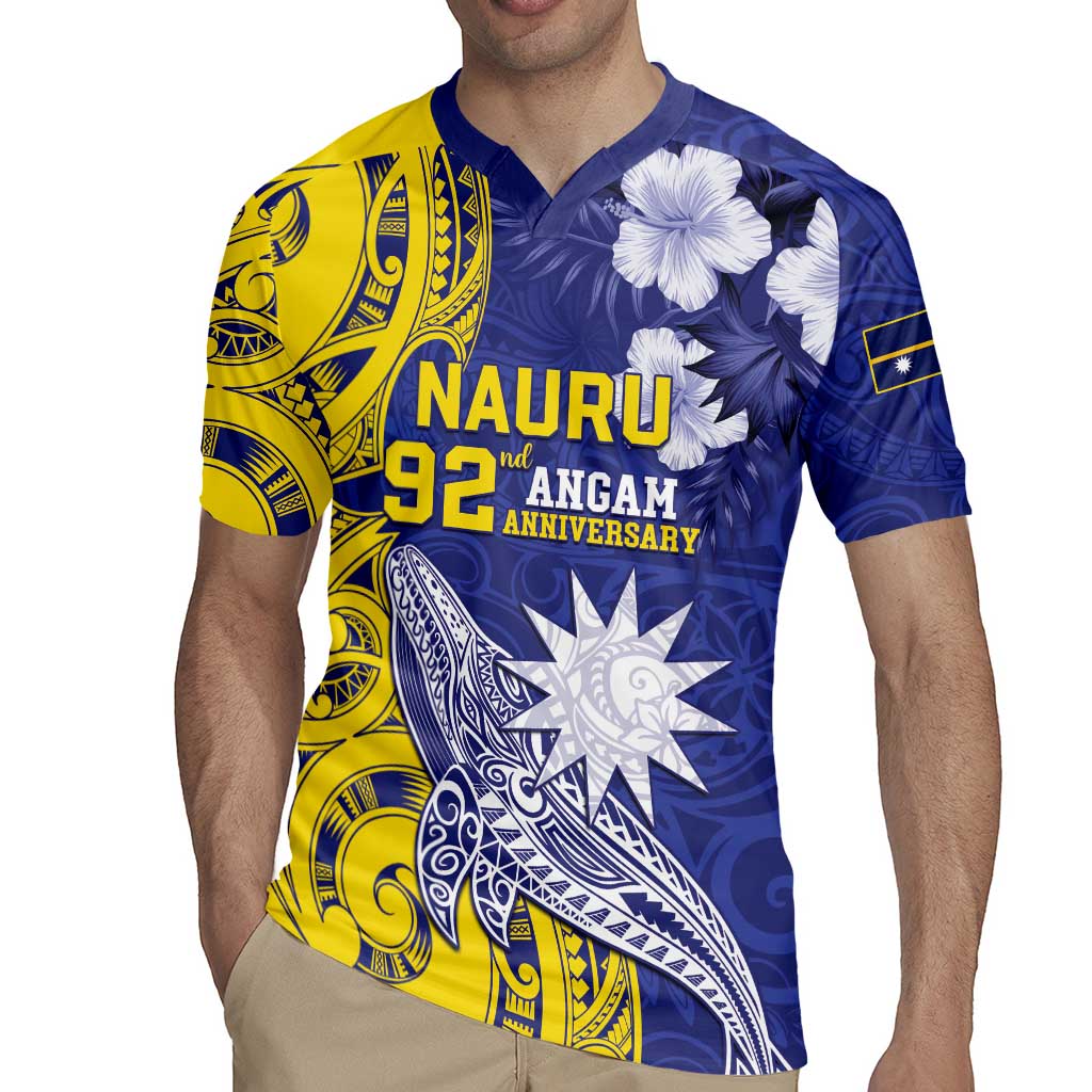 Personalised Nauru 92nd Anniversary Of Angam Rugby Jersey Polynesian Whale Pattern