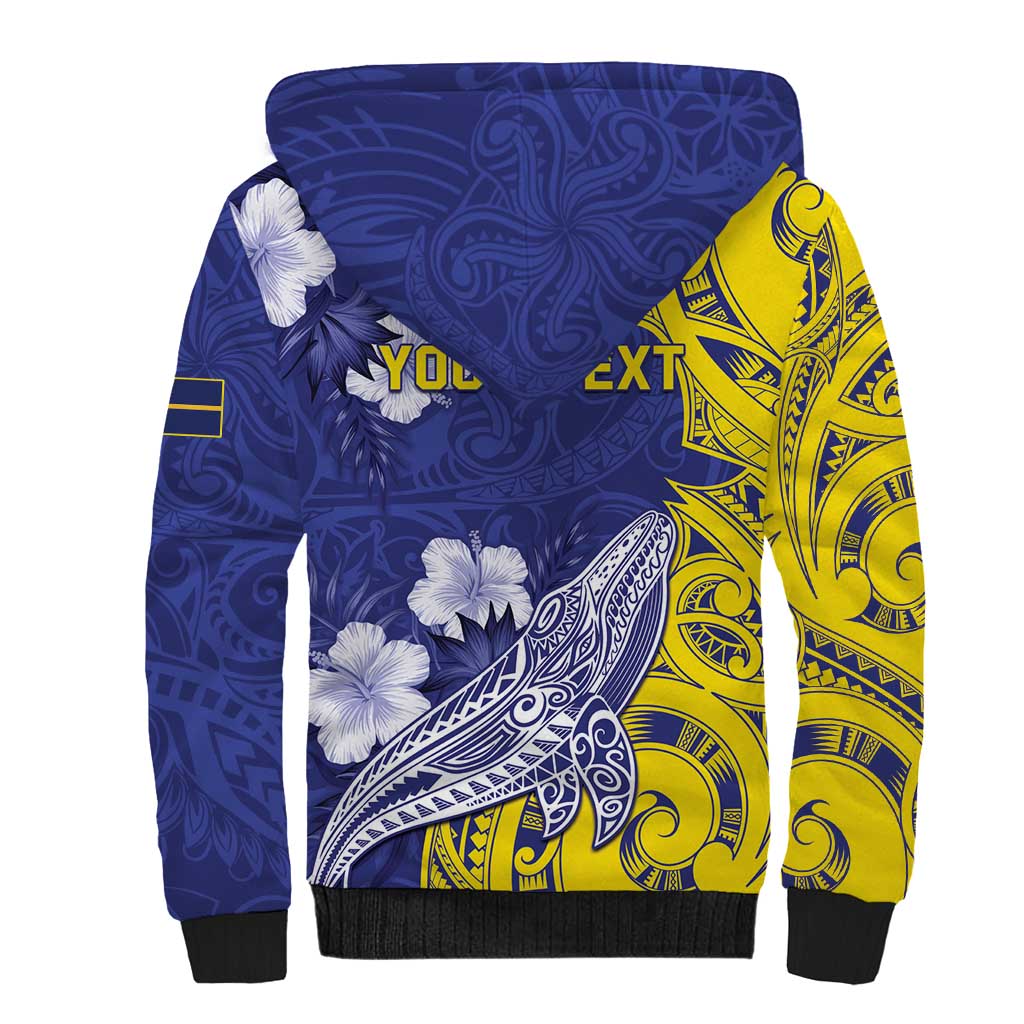 Personalised Nauru 92nd Anniversary Of Angam Sherpa Hoodie Polynesian Whale Pattern