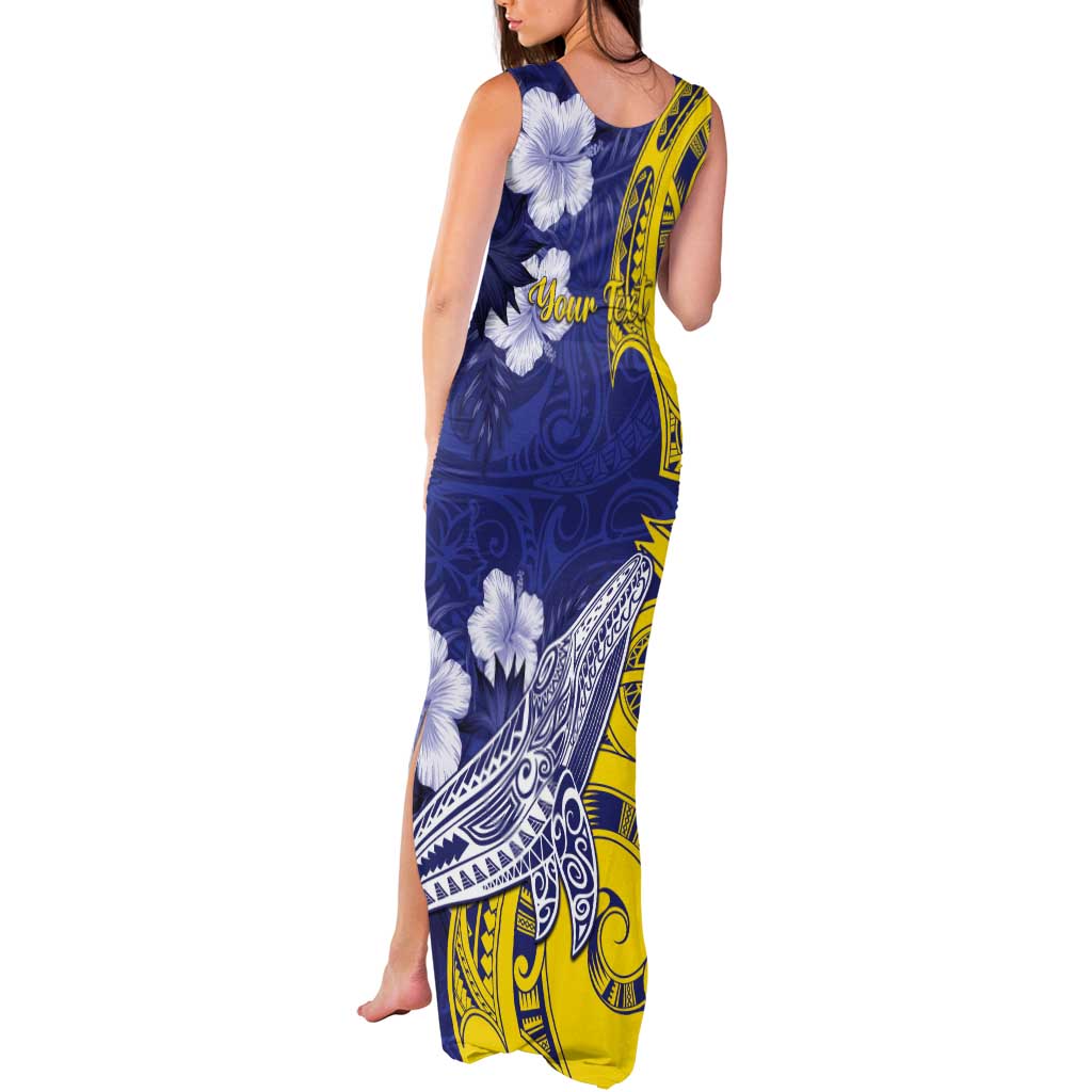 Personalised Nauru 92nd Anniversary Of Angam Tank Maxi Dress Polynesian Whale Pattern