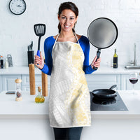 Niue White Sunday Apron Niuean Hiapo With Puakenikeni Lei