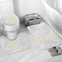 Niue White Sunday Bathroom Set Niuean Hiapo With Puakenikeni Lei