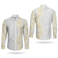 Niue White Sunday Couples Matching Short Sleeve Bodycon Dress and Long Sleeve Button Shirt Niuean Hiapo With Puakenikeni Lei