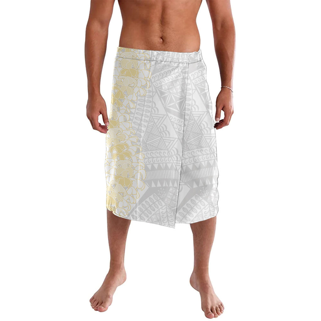 Niue White Sunday Lavalava Niuean Hiapo With Puakenikeni Lei