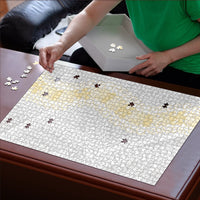 Niue White Sunday Puzzle Niuean Hiapo With Puakenikeni Lei