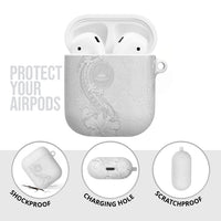 American Samoa White Sunday AirPods Case Polynesian Pattern With Tropical Flowers