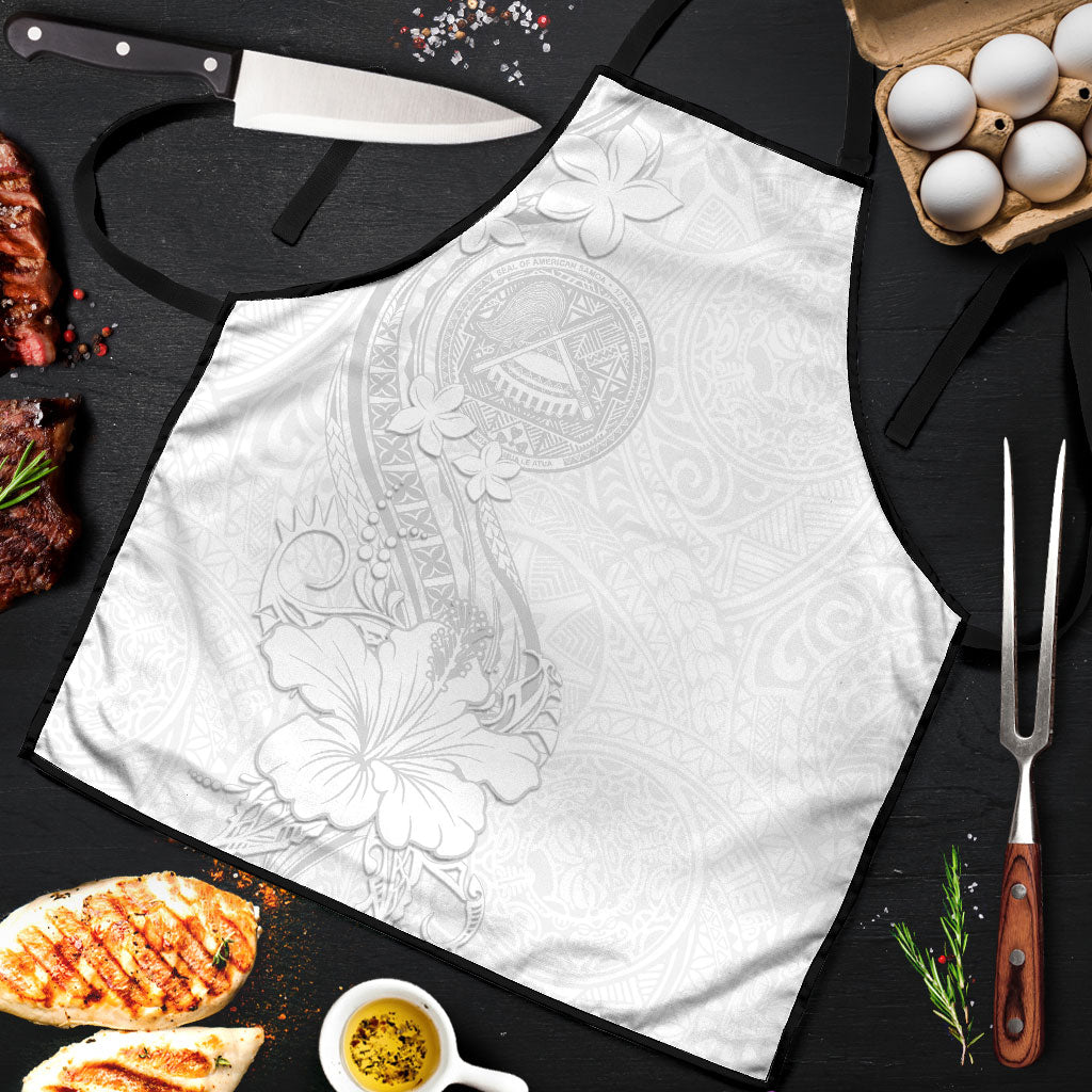 American Samoa White Sunday Apron Polynesian Pattern With Tropical Flowers