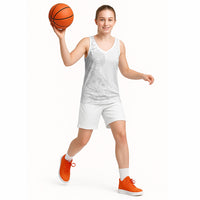 American Samoa White Sunday Basketball Jersey Polynesian Pattern With Tropical Flowers