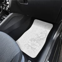 American Samoa White Sunday Car Mats Polynesian Pattern With Tropical Flowers