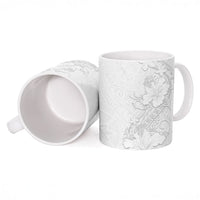 American Samoa White Sunday Ceramic Mug Polynesian Pattern With Tropical Flowers