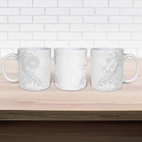 American Samoa White Sunday Ceramic Mug Polynesian Pattern With Tropical Flowers