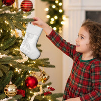 American Samoa White Sunday Christmas Stocking Polynesian Pattern With Tropical Flowers LT05 - Polynesian Pride