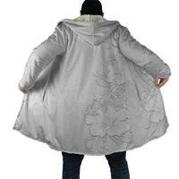 American Samoa White Sunday Cloak Polynesian Pattern With Tropical Flowers