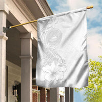 American Samoa White Sunday Garden Flag Polynesian Pattern With Tropical Flowers