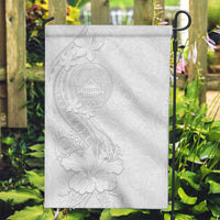 American Samoa White Sunday Garden Flag Polynesian Pattern With Tropical Flowers
