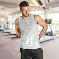 American Samoa White Sunday Men Tank Top Polynesian Pattern With Tropical Flowers