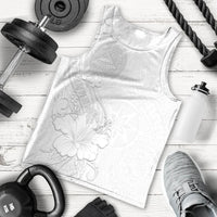 American Samoa White Sunday Men Tank Top Polynesian Pattern With Tropical Flowers