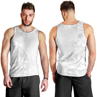 American Samoa White Sunday Men Tank Top Polynesian Pattern With Tropical Flowers