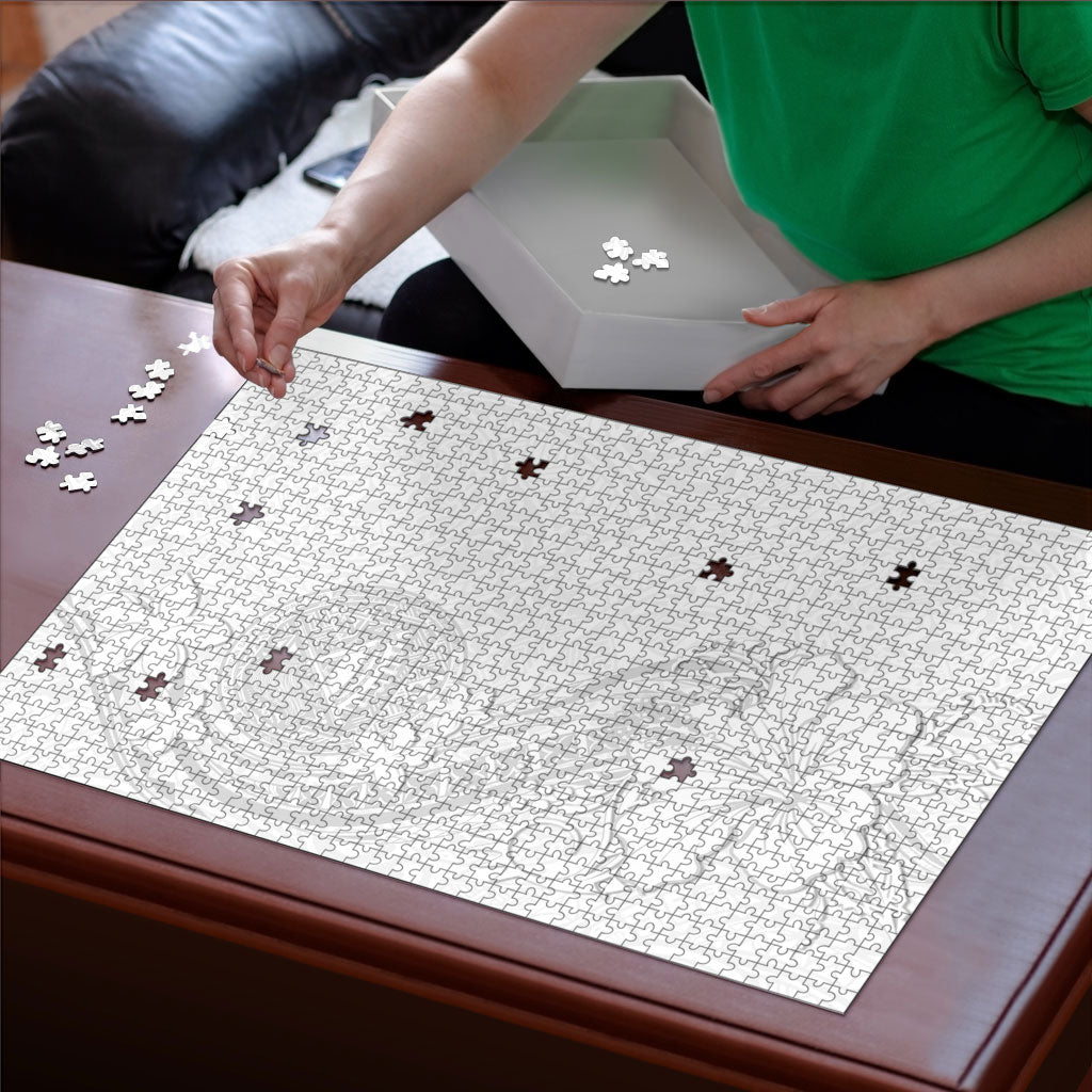 American Samoa White Sunday Puzzle Polynesian Pattern With Tropical Flowers