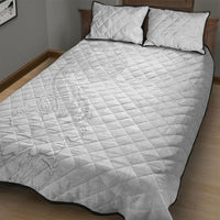 American Samoa White Sunday Quilt Bed Set Polynesian Pattern With Tropical Flowers