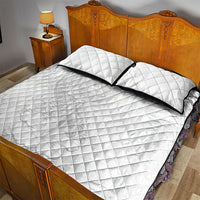 American Samoa White Sunday Quilt Bed Set Polynesian Pattern With Tropical Flowers